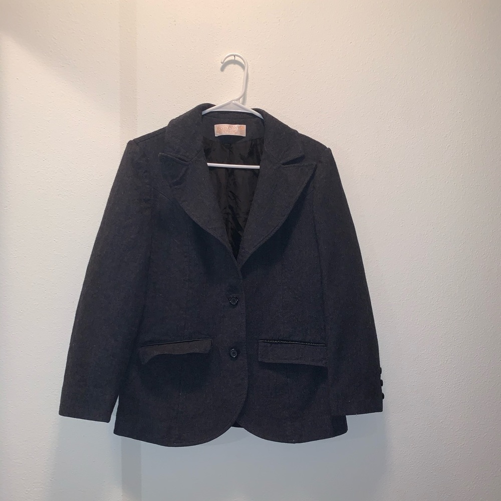 Pendleton Virgin Wool Blazer Jacket Womens 14 Gray
